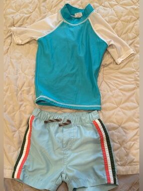 Toddler Swim Set 2T Carter’s Rash Guard + Swim Trunks 🌊